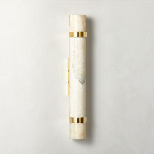 Natalia Onyx and Brass Double Wall Sconce - Image 0