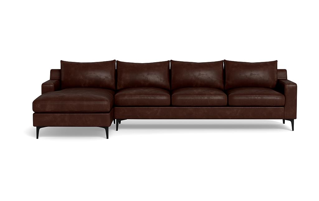 Sloan Leather 4-Seat Left Chaise Sectional - Image 0