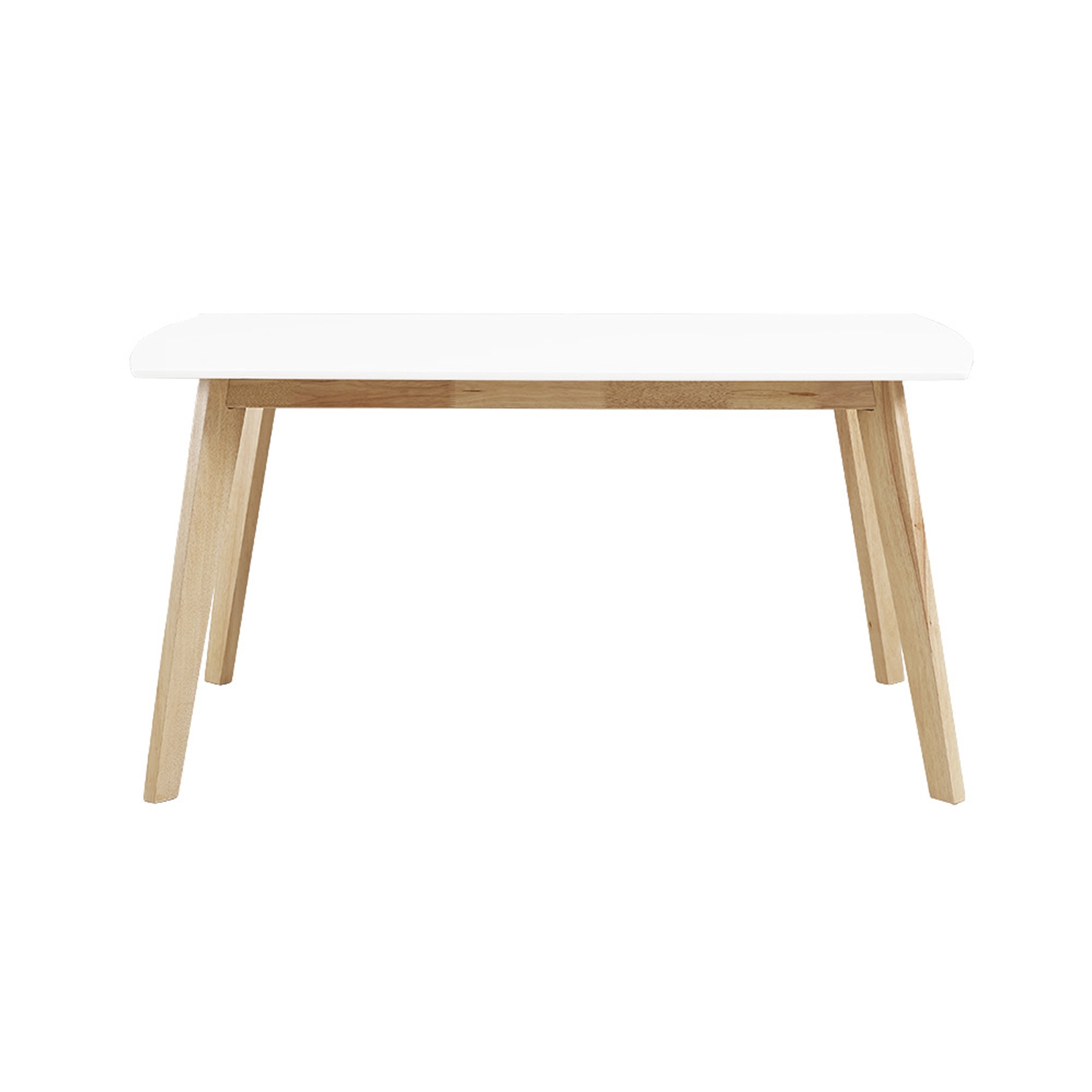 60" Mid Century Modern Wood Dining Table - White/Natural - Image 1