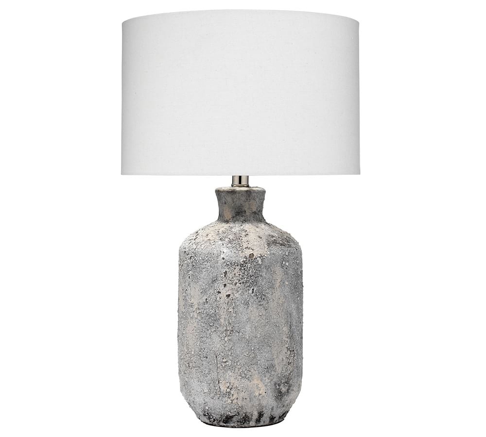 Barstow Ceramic Table Lamp, Grey Textured Ceramic, 24.5" - Image 0
