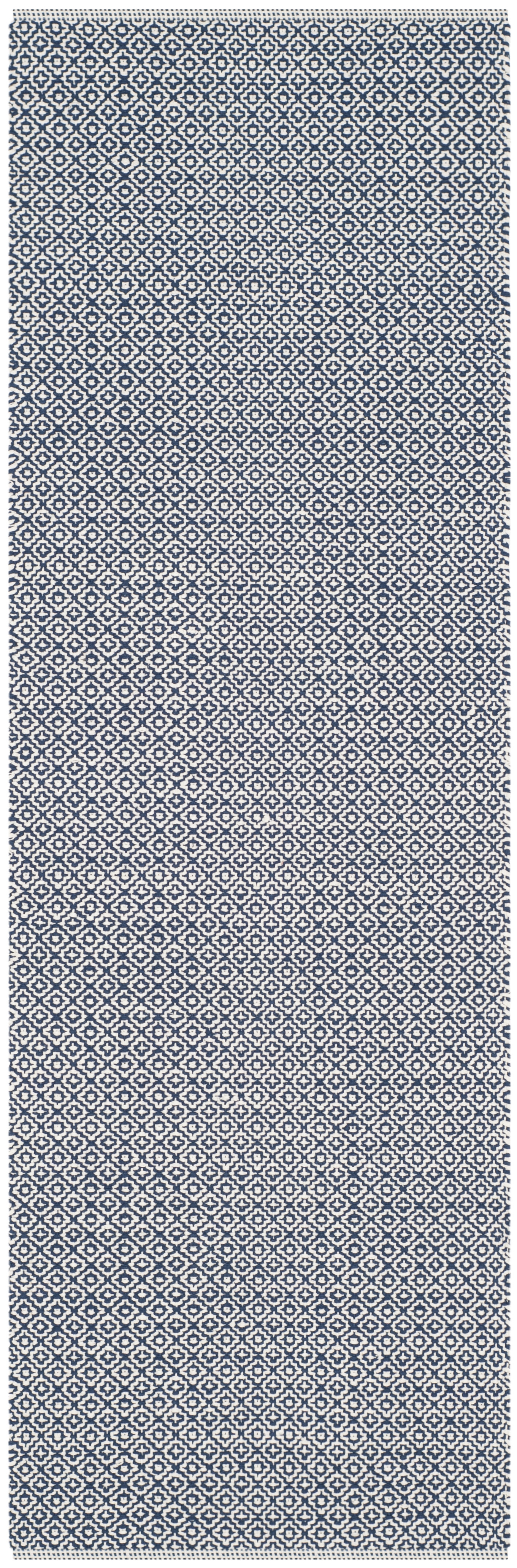 Arlo Home Hand Woven Area Rug, MTK717H, Ivory/Navy,  2' 3" X 7' - Image 0