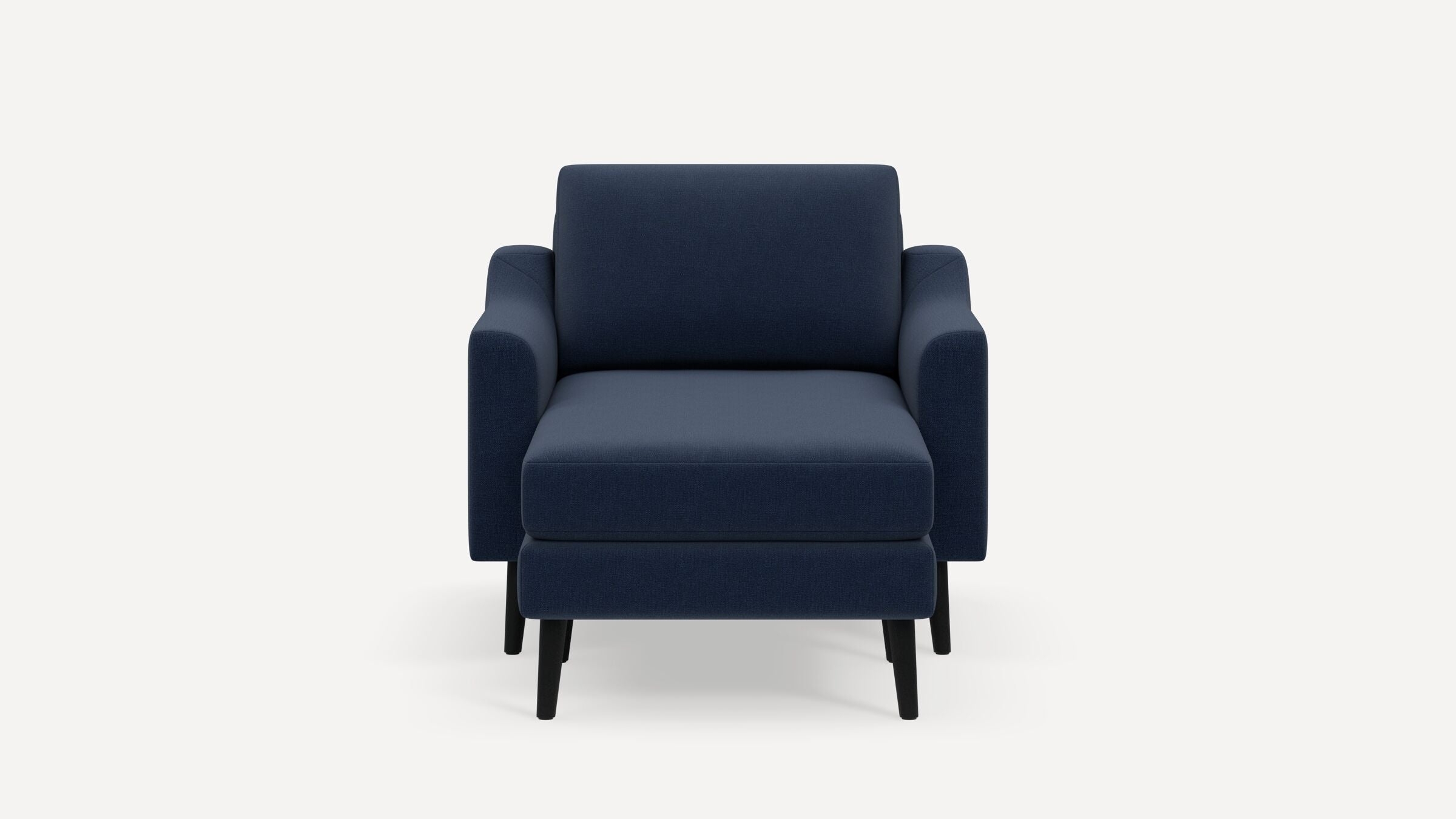 Nomad Armchair with Chaise - Navy Blue - Performance Flatweave / Ebony - Wood / Slope - Image 0