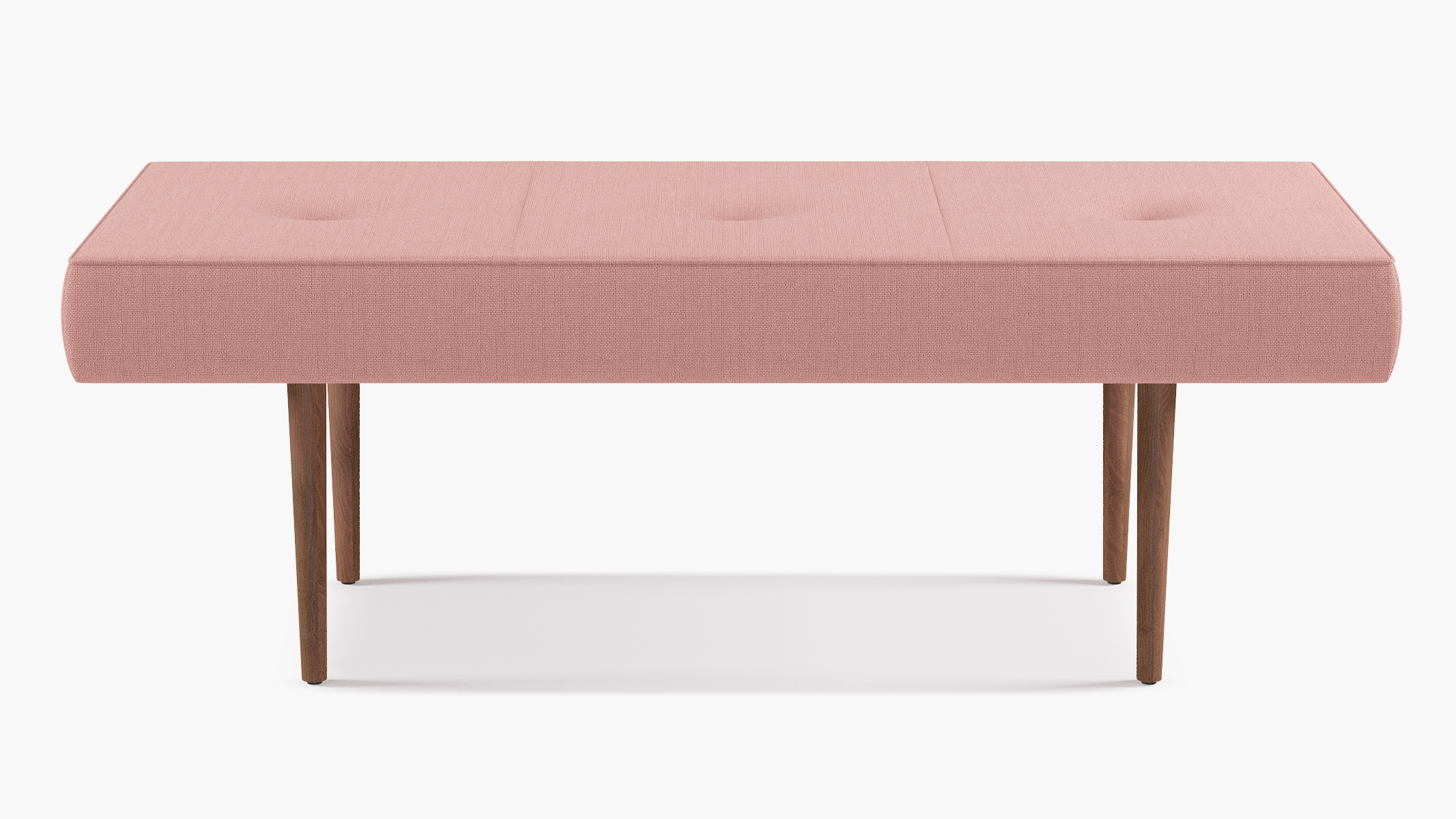 Mid-Century Bench | Pink Linen - Image 0