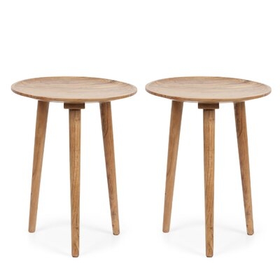 Solid Wood 3 Legs End Table Set - Image 0