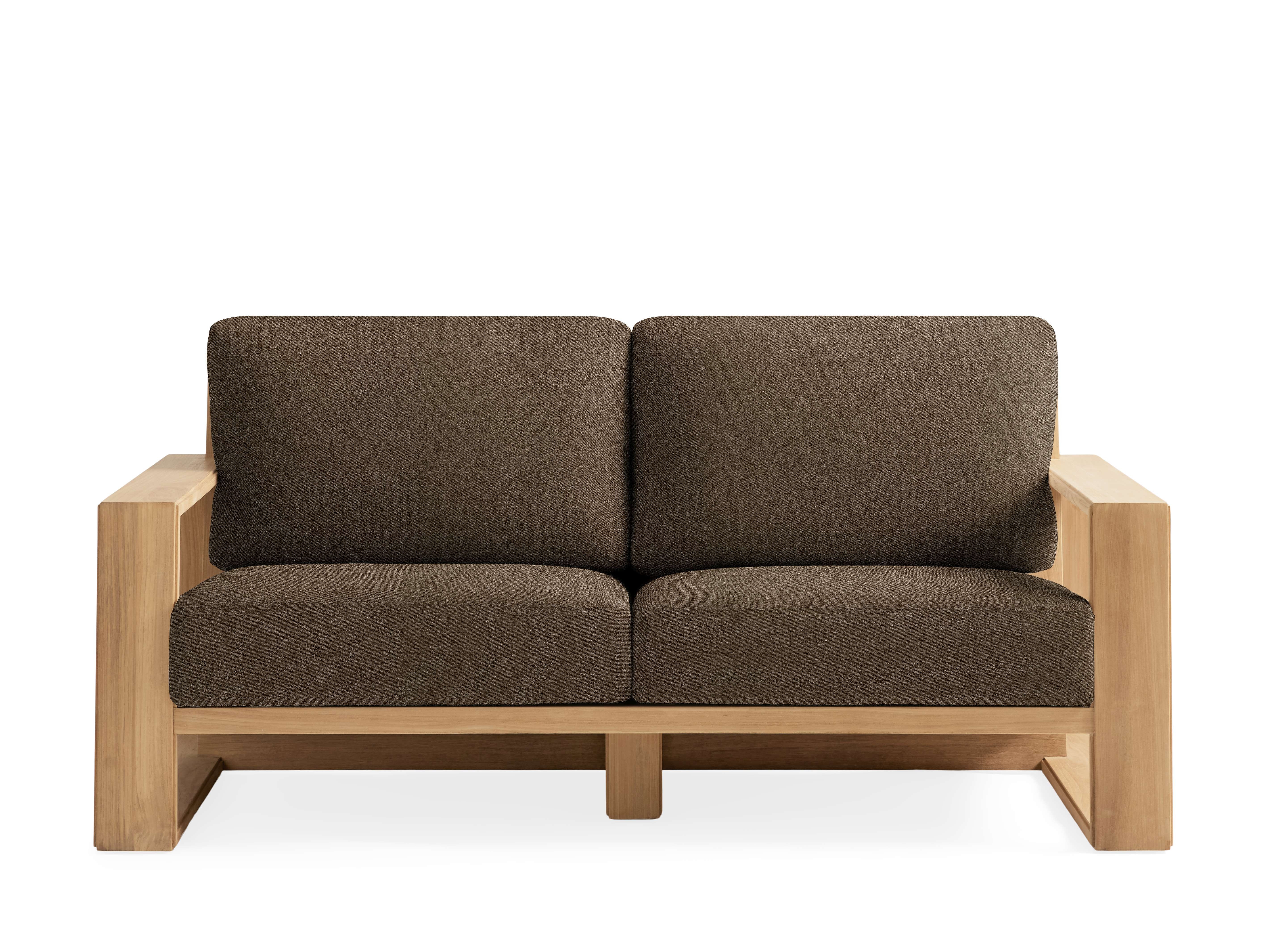 Canyon Outdoor Sofa Teak in Natural  Sienna Cocoa/72" - Image 0