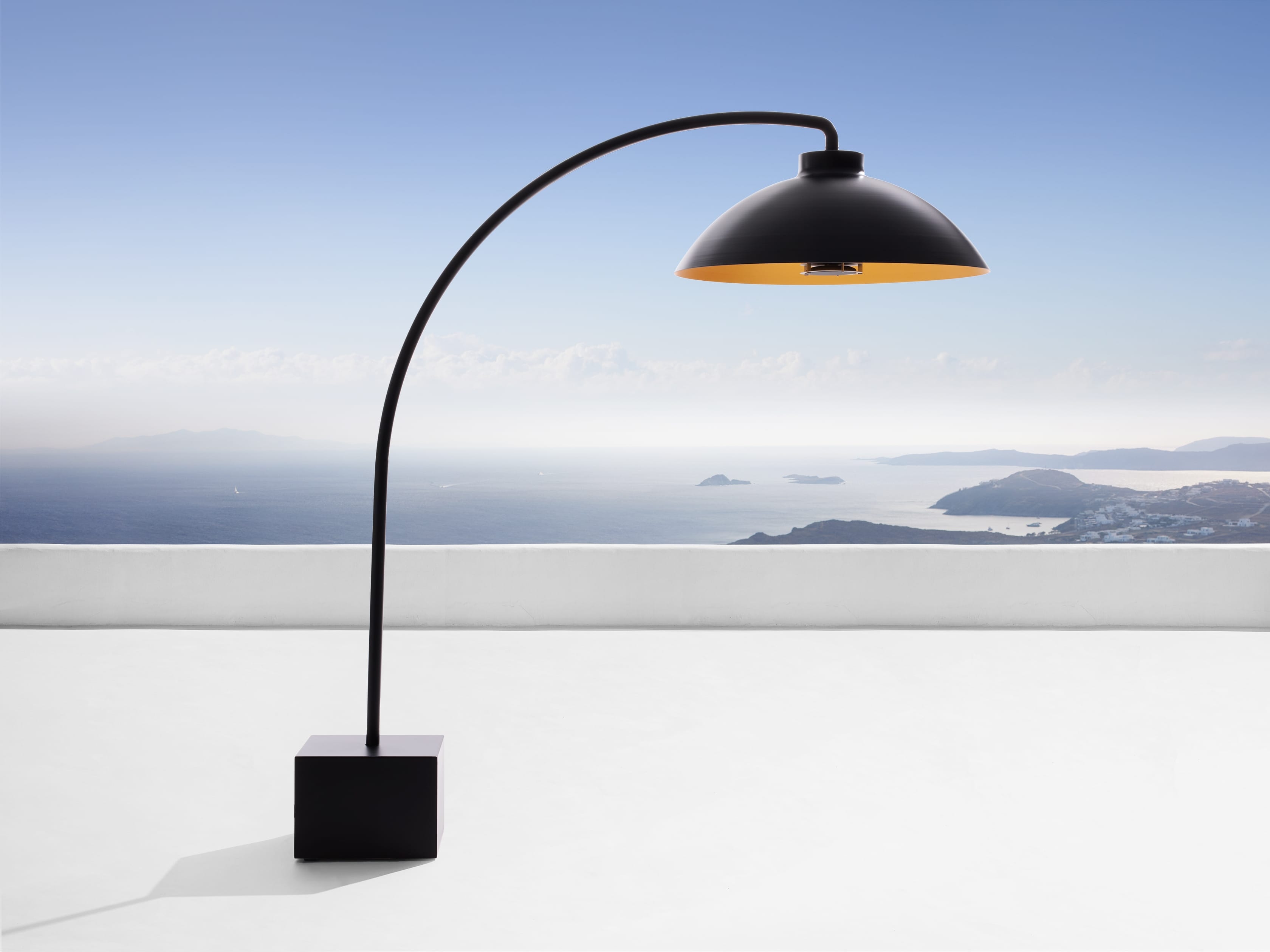 Heatsail Outdoor Freestanding Dome Lamp in All Weather Wicker White - Image 0