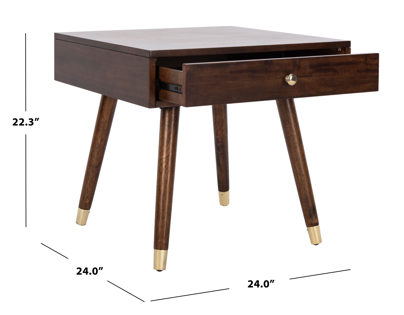 Levinson Gold Cap End Table - Brown - Safavieh - Image 8