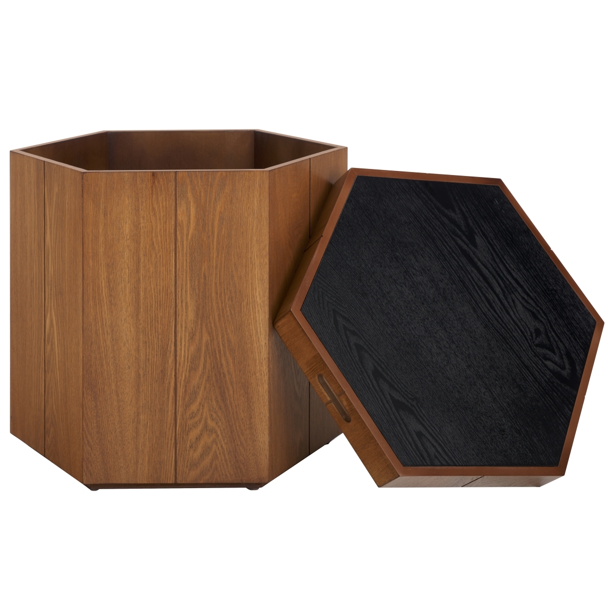 Rafaela Hexagon Accent Table - Natural Brown / Black - Safavieh - Image 6