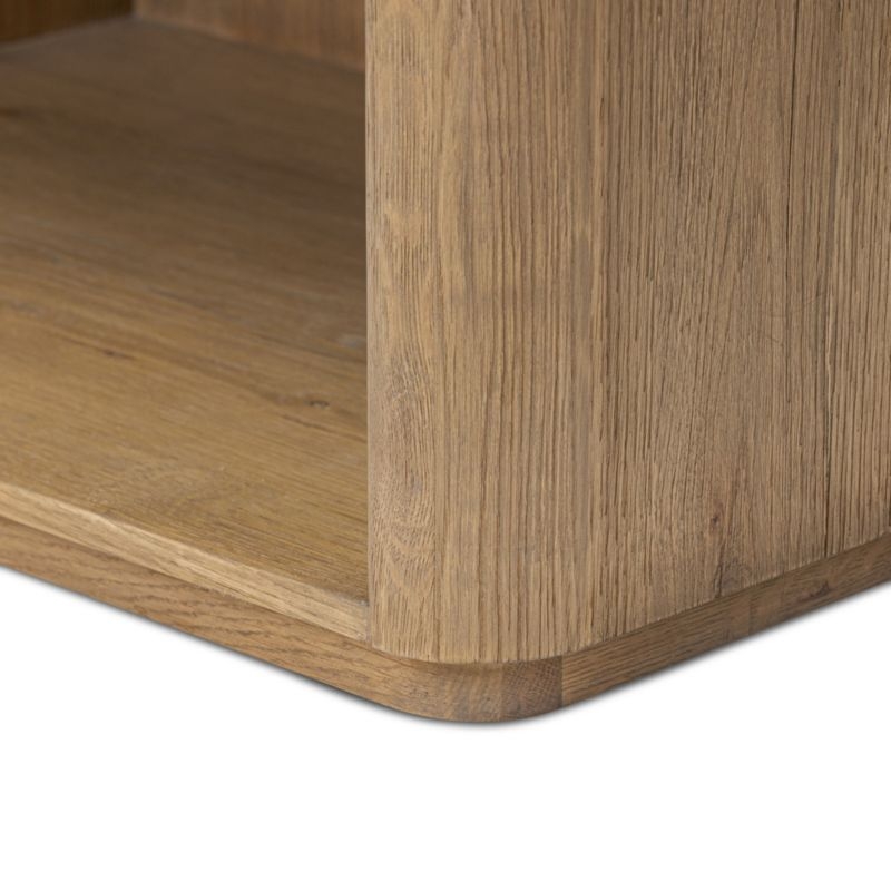 Raleigh 30" Worn Oak and Marble Top Nightstand - Image 7