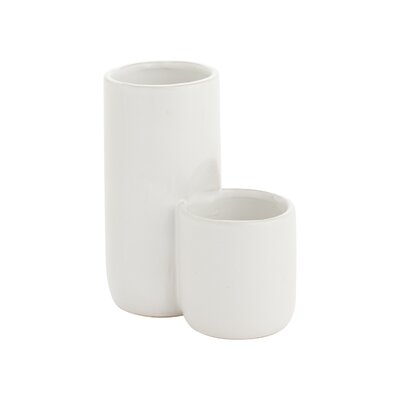 White 5.5" Indoor / Outdoor Ceramic Table Vase - Image 0
