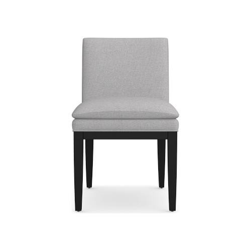 Laguna Side Chair, Standard Cushion, Perennials Performance Canvas, Fog, Ebony Leg - Image 0