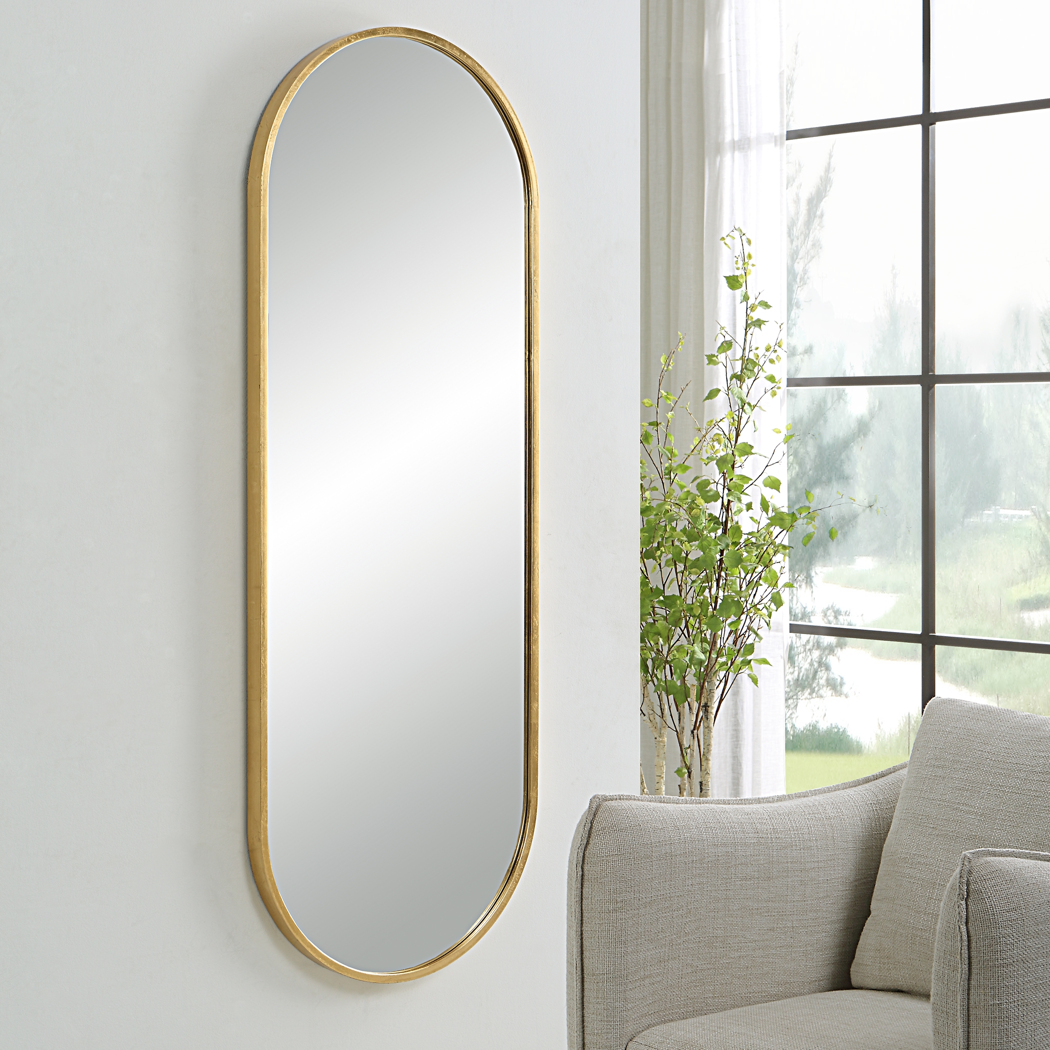 Varina Tall Gold Mirror - Image 1