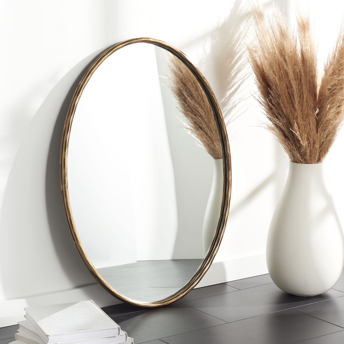 Jebediah Oval Metal Mirror - Brass - Image 1