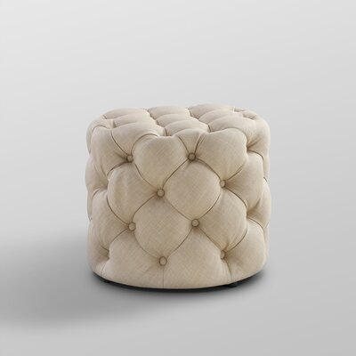 Mucha 20.5" Wide Tufted Round Cube Ottoman - Image 0