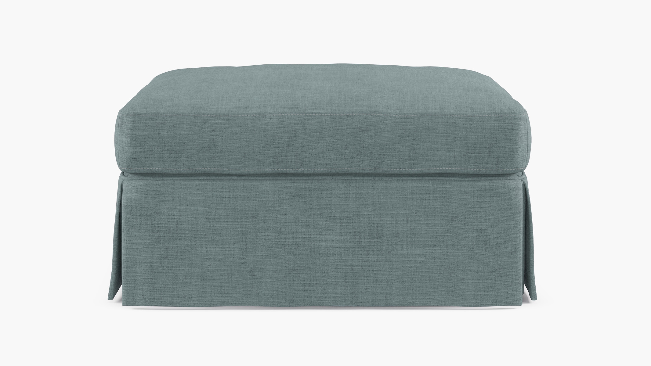 Skirted Cocktail Ottoman, Cloud Luxe Linen - Image 0