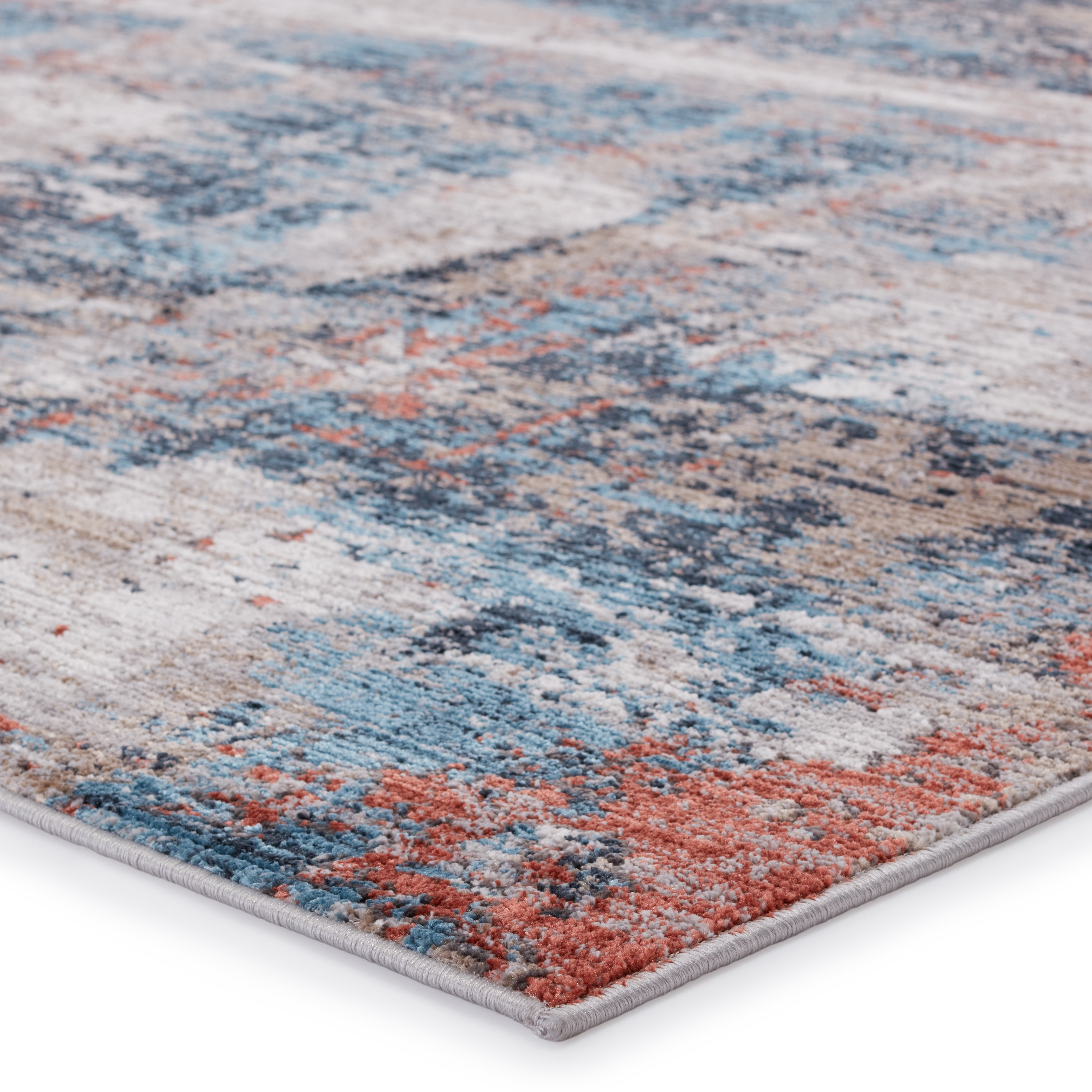 Vibe by Casiane Abstract Red/ Blue Runner Rug (2'6"X8') - Image 1