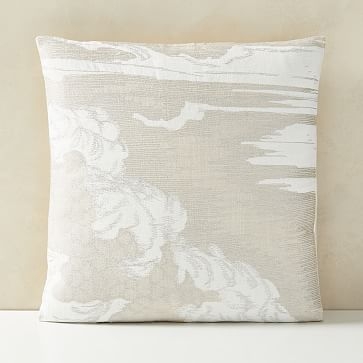 Embroidered Etched Clouds Pillow Cover, 12"x21", Belgian Flax - Image 2