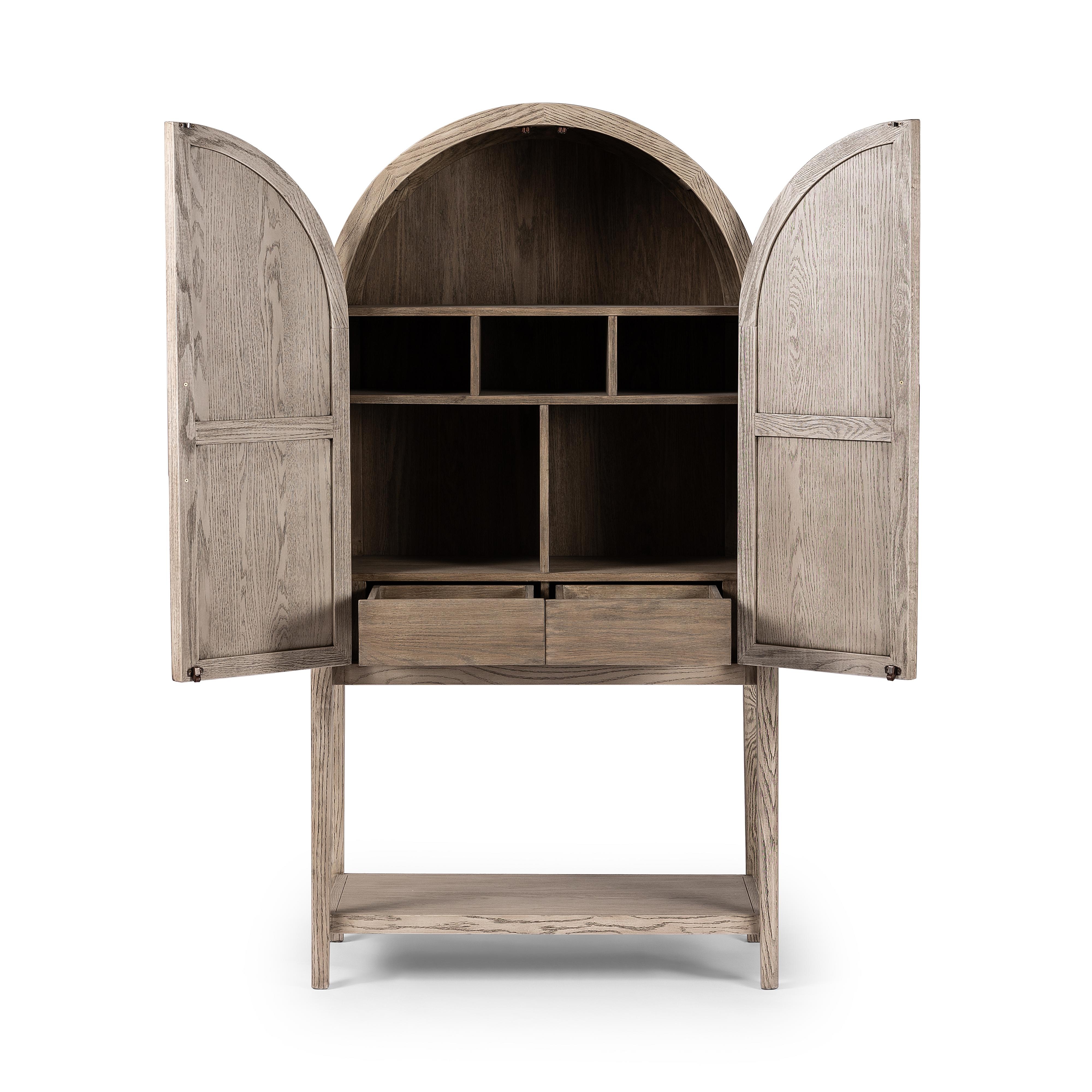 Tolle Bar Cabinet - Rustic White Solid - Image 11