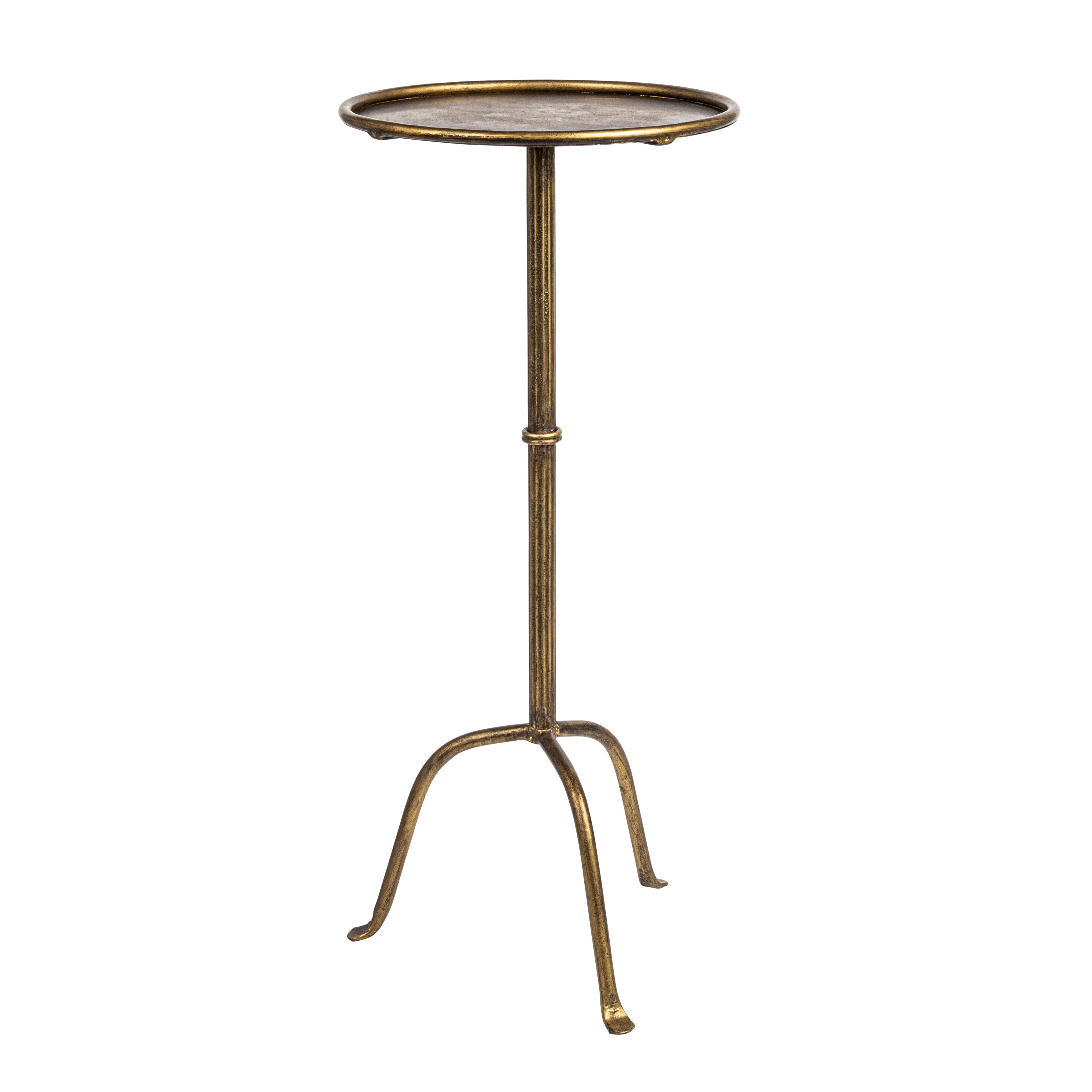 Metal Martini Cocktail Table, Antique Brass - Image 0