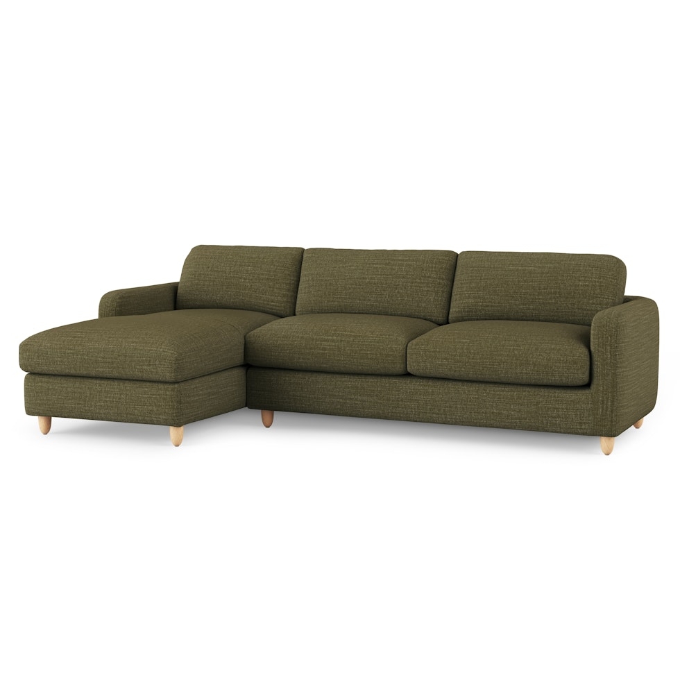 Vati 114" Left Storage Sleeper Sectional - Natural Oak and Napa Moss - Image 1