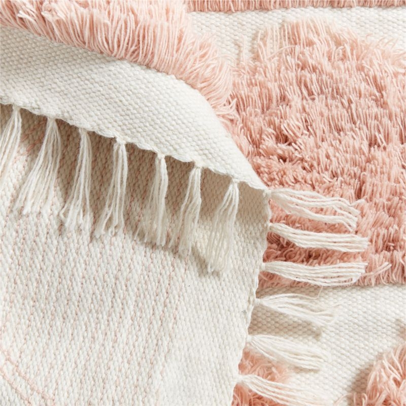 Hi/Low Scallop Elegant Pink Flatweave Kids Performance Area Rug 6'x9' - Image 2