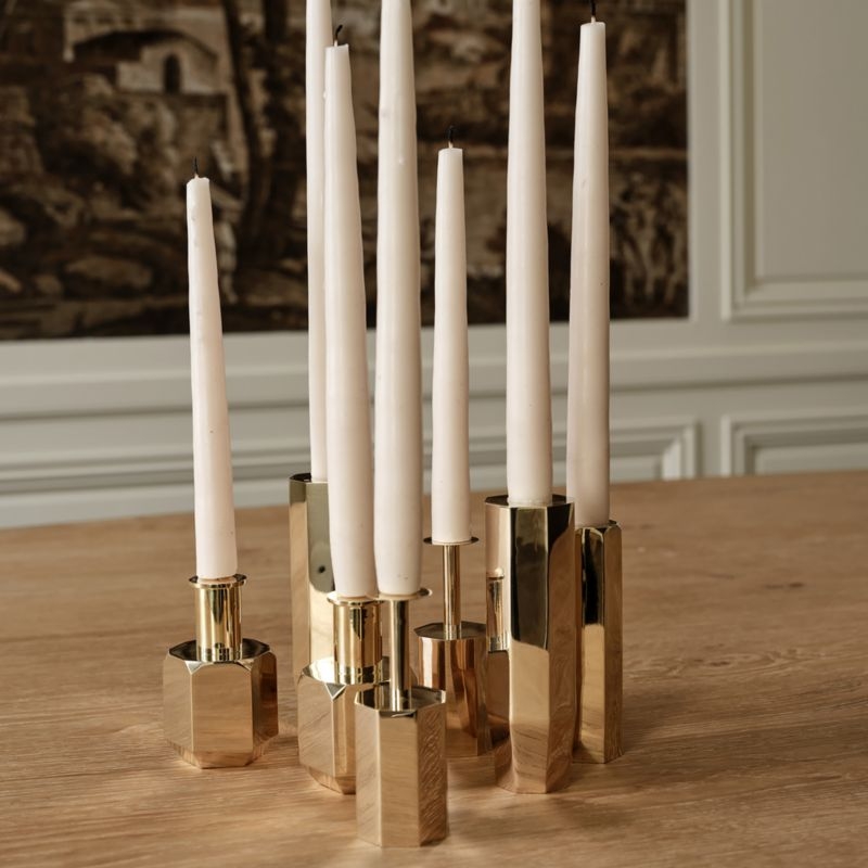 Celestine Brass Taper Candle Holders Set of 4 by goop - Image 1
