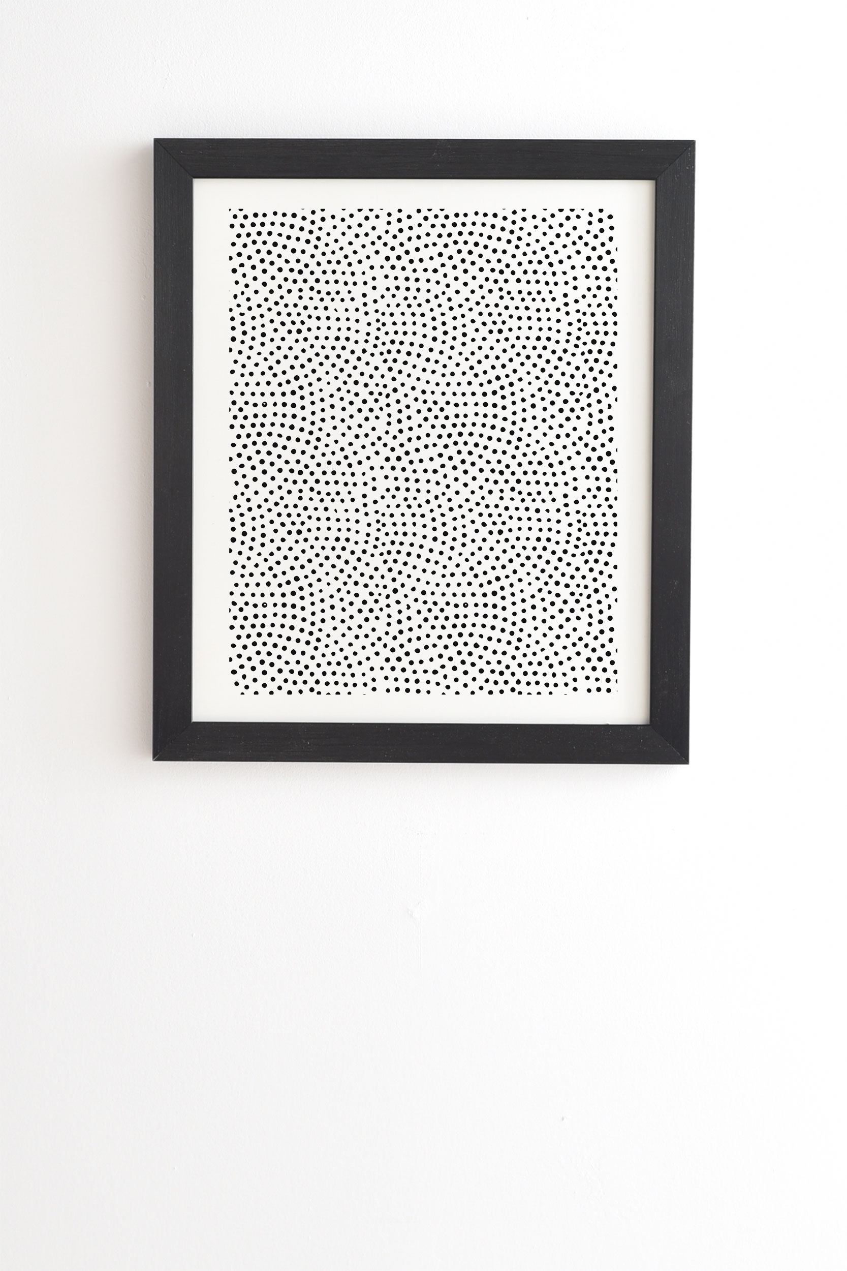 Black Polka Dots by Emanuela Carratoni - Framed Wall Art Basic Black 19" x 22.4" - Image 0