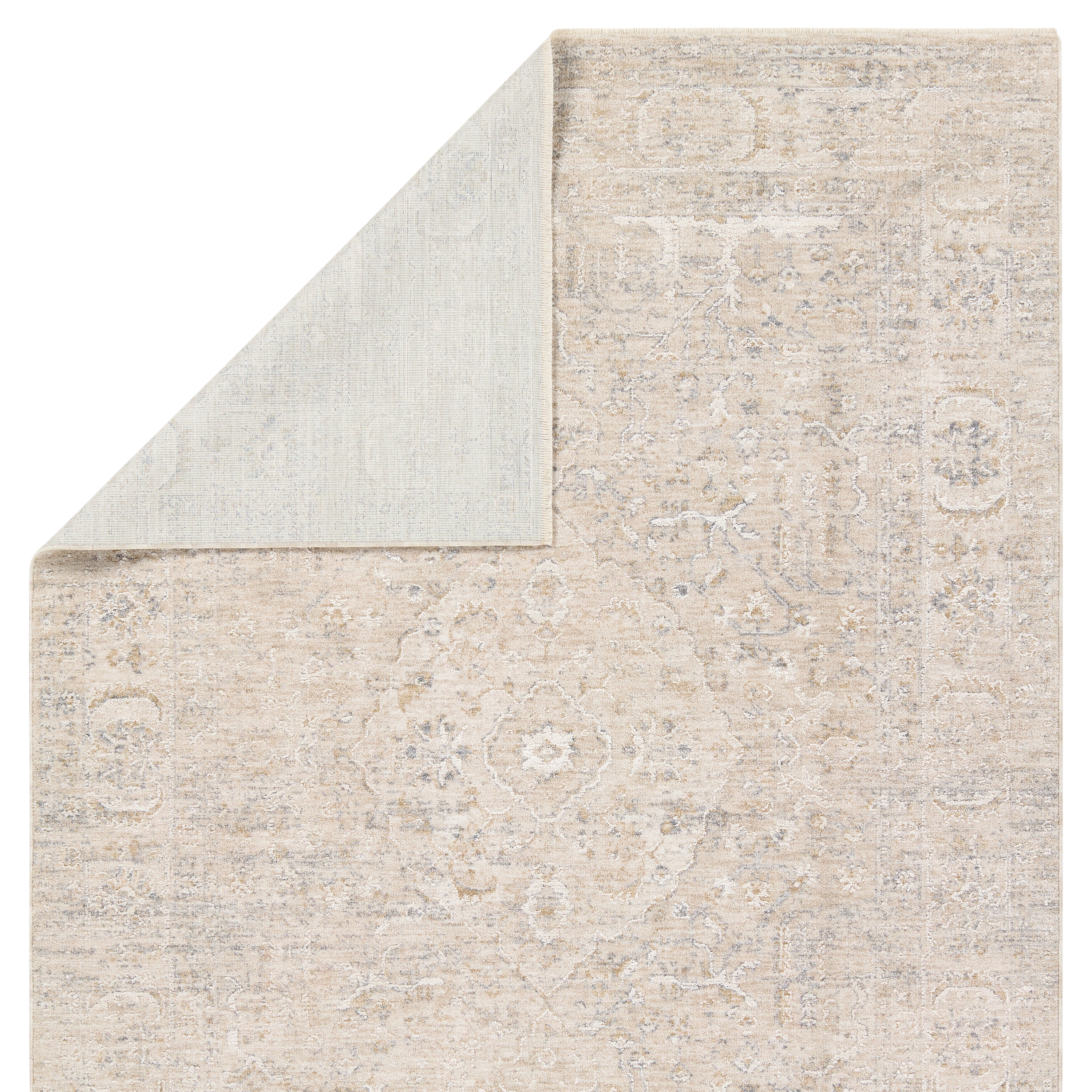 Aslan VEK02 Medallion Gray and Tan Area Rug (7'9"x9'9") - Image 2