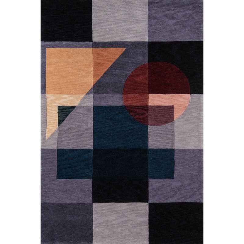 New Wave Hand-Tufted Wool Blue Area Rug Rug Size: Rectangle 7'6" x 9'6" - Image 0