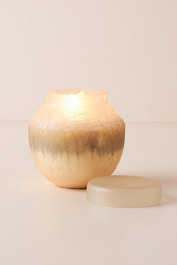 Strata Glass Candle By Anthropologie in Orange Size S - Image 0