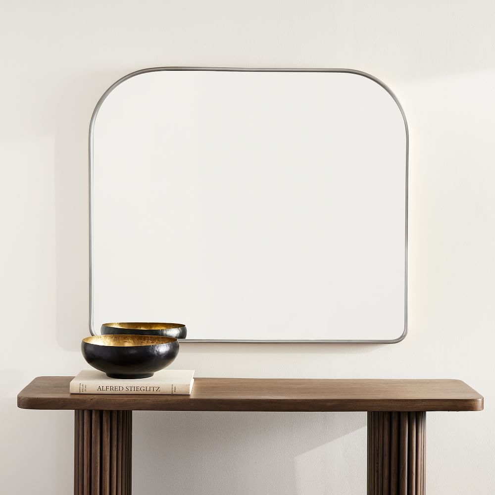 Streamline Wide Arch Wall Mirror, Brushed Nickel, 42x36 - Image 0