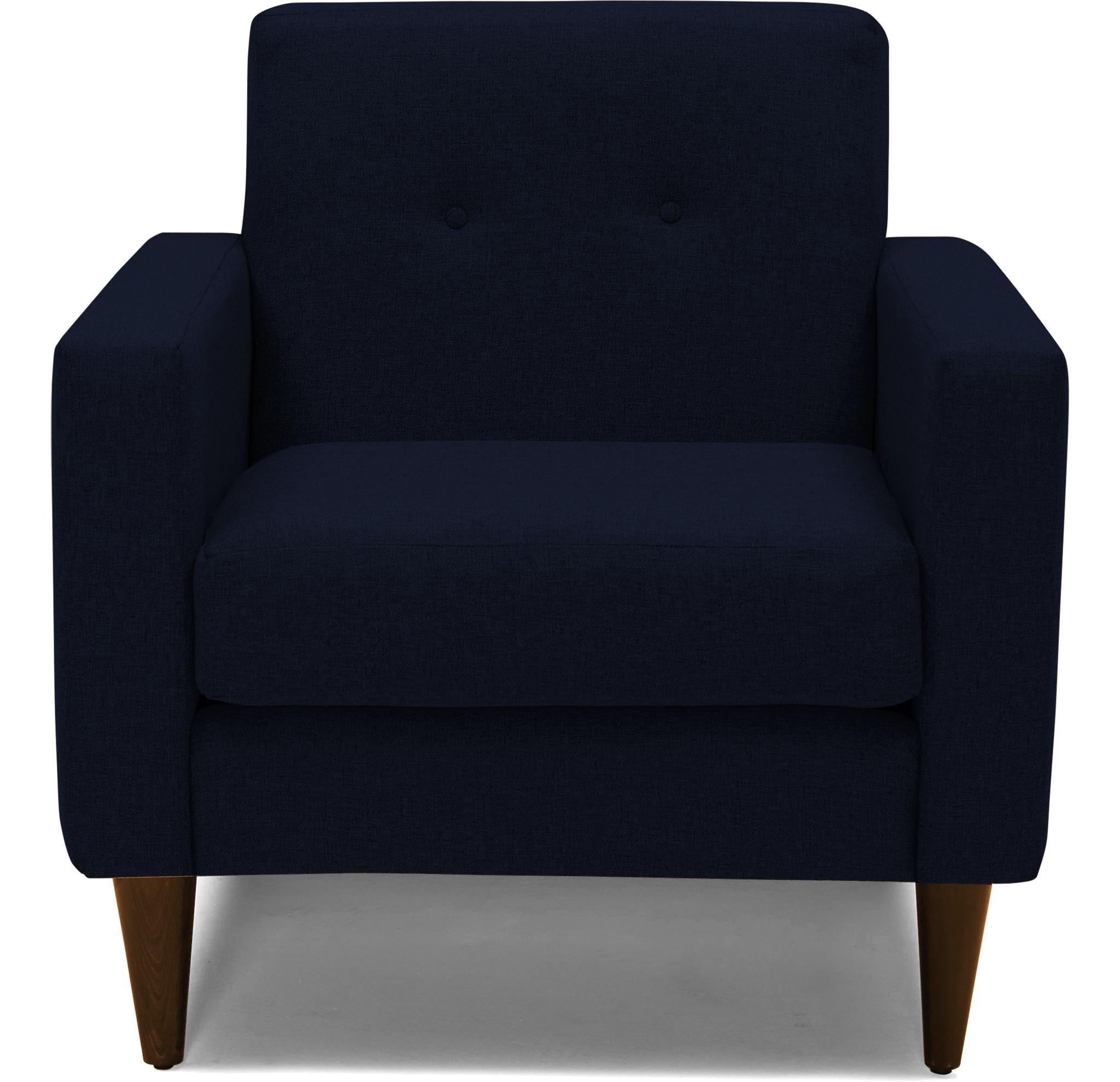 Blue Korver Mid Century Modern Apartment Chair - Bentley Indigo - Mocha - Image 0