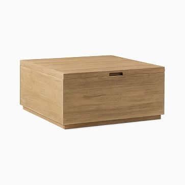 Volume Outdoor 26 in Square Storage Side Table, Driftwood - Image 3