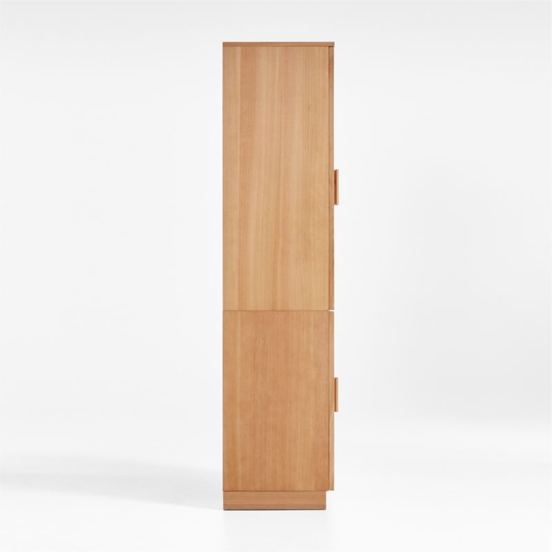 Calypso 36" Natural Wood Storage Cabinet with Glass Doors - Image 4