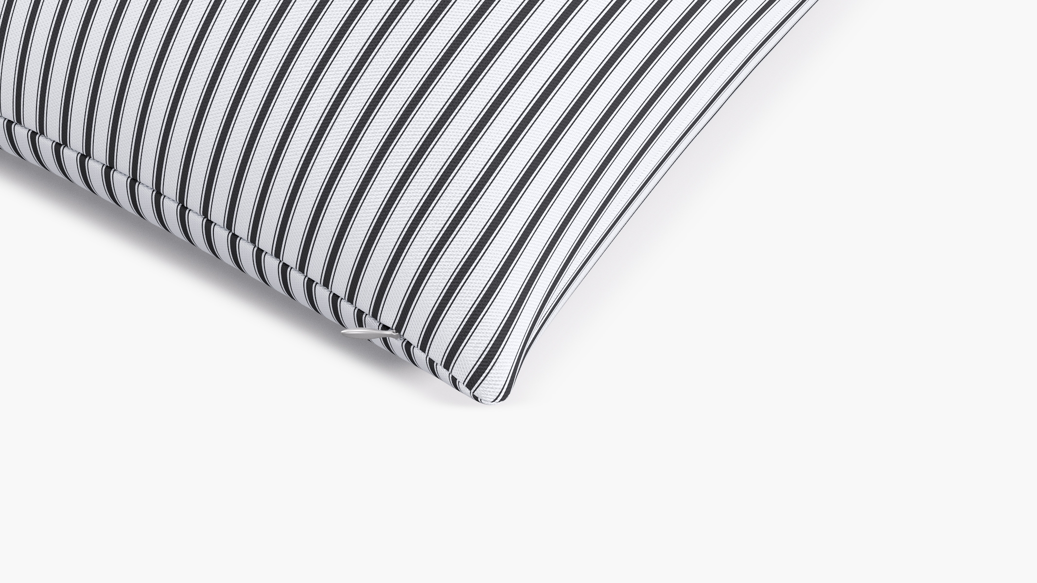 Throw Pillow 20", Black Classic Ticking Stripe, 20" x 20" - Image 1