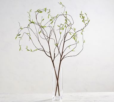Faux Curling Willow Branch, Green - Image 3