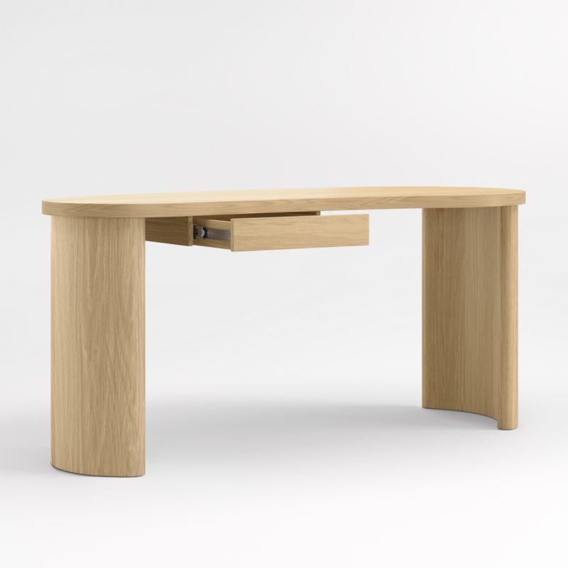 Courbe Curved Wood Desk with Drawer - Image 5
