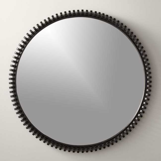 Monaco Black Round Wall Mirror 33.5" - Image 0