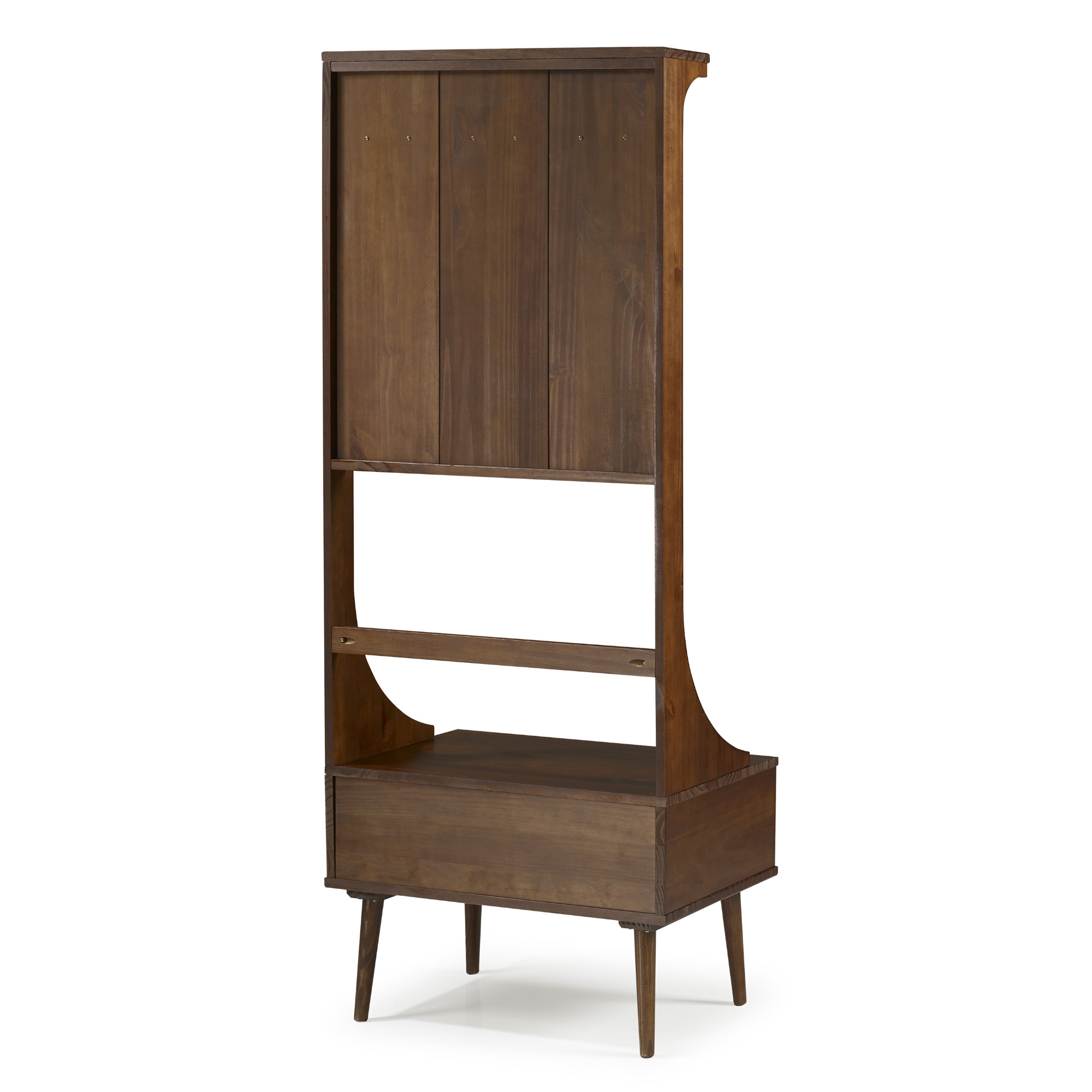 Atticus 68" Solid Wood Hall Tree With Drawer - Walnut - Image 2