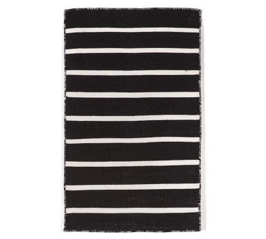 Angue Stripe Outdoor Rug, Black, 8' Square - Image 5