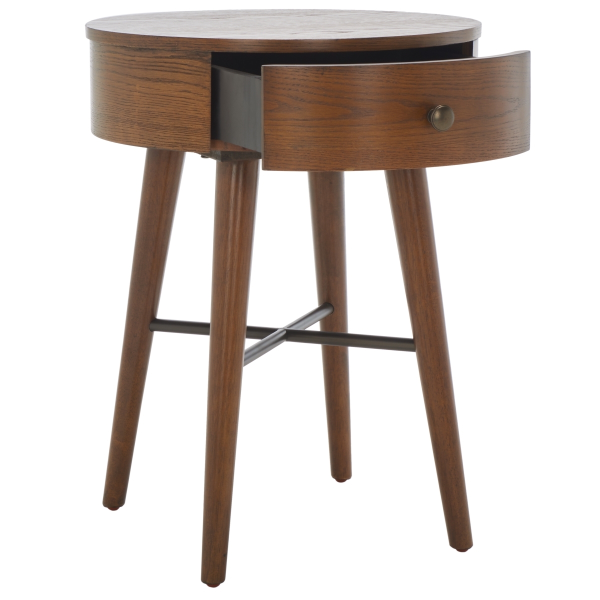 Scully 1 Drawer Nightstand - Medium Oak / Antique Gold - Safavieh - Image 7