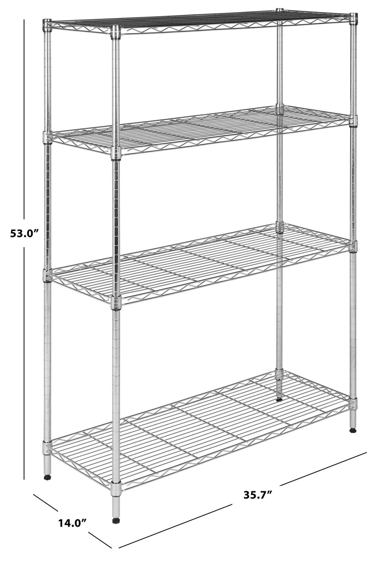Bravo 4 Tier Shelf - Chrome - Safavieh - Image 3