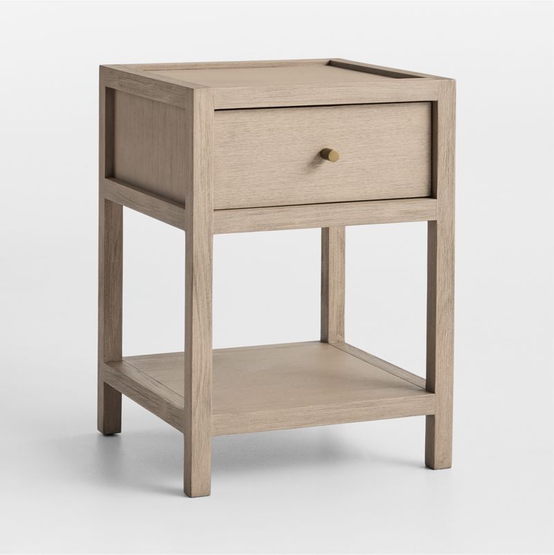Keane 18" Weathered Natural Solid Wood Narrow Nightstand - Image 4