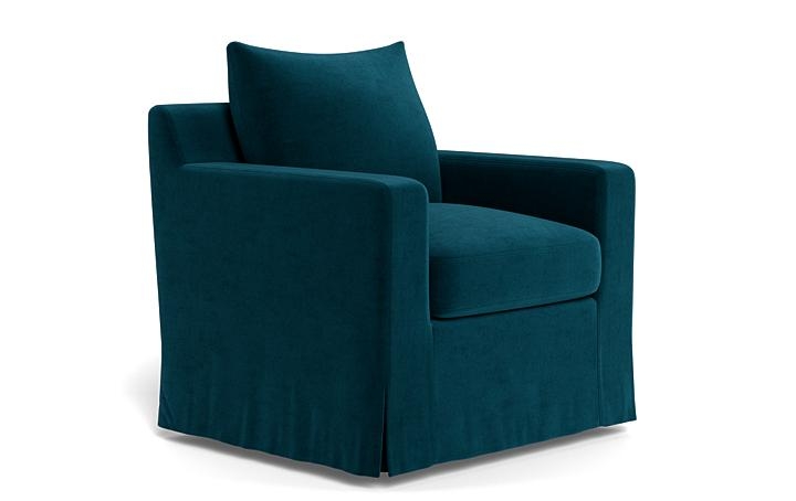 Sloan Slipcovered Swivel Chair - Image 1