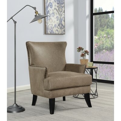 Sirmans 31" Wide Polyester Wingback Chair - Image 1