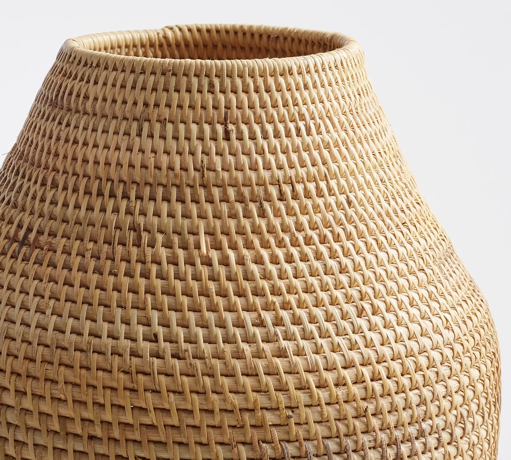 Woven Rattan Vases, Tall, Natural - Image 2