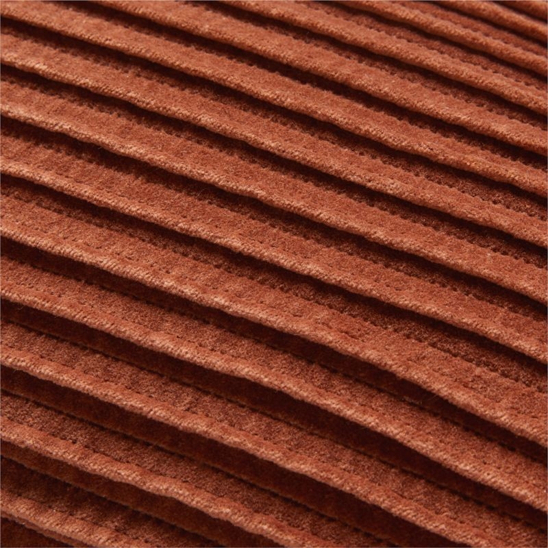 Paola Pleated Sienna Brown Velvet Throw Pillow Cover 20"x20" - Image 1