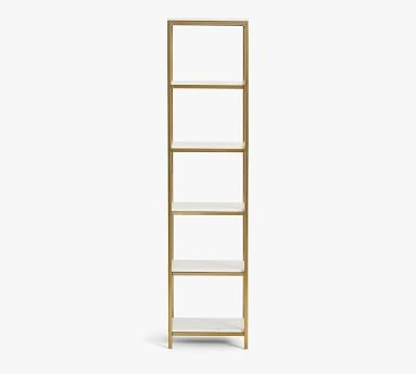 Delaney Marble Tall Bookcase, Brass - Image 2