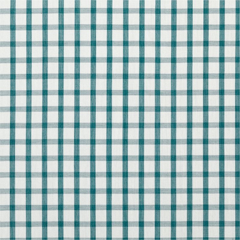 84" Teal Organic Cotton Windowpane Plaid Curtain Panel - Image 1
