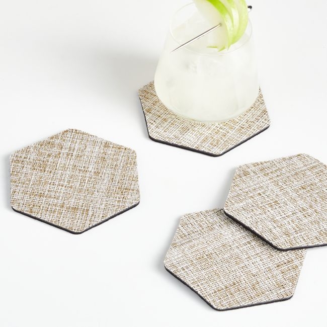 Chilewich Crepe Neutral Coasters, Set of 4 - Image 0